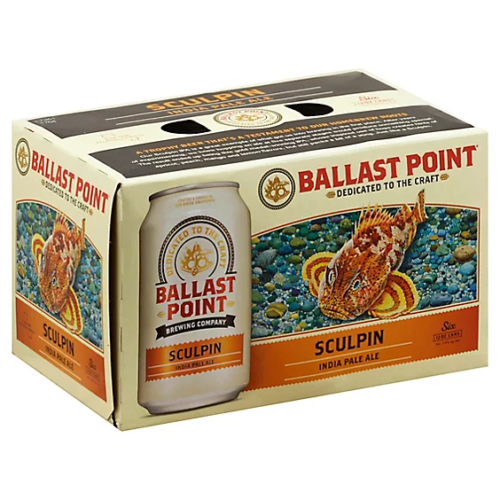 Ballast Point Sculpin IPA Cans 7.0% ABV (12 oz x 6 ct)