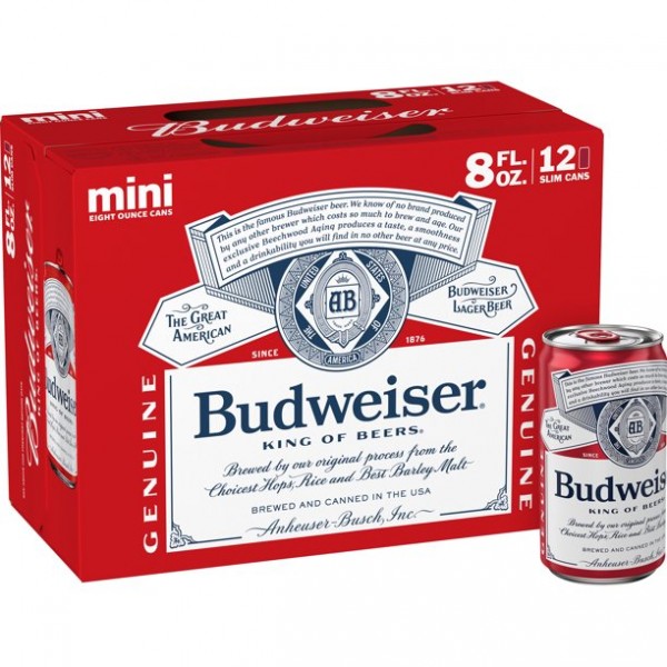 Budweiser Genuine American Style Lager Cans (12 oz x 12 ct)
