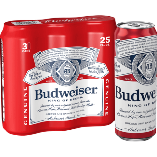 Budweiser Lager Cans (25 oz x 3 ct)