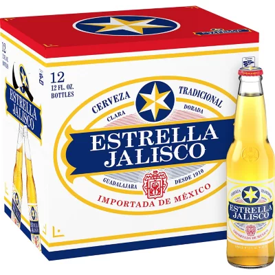 Estrella Jalisco Clara Dorada Lager Bottles (12 oz x 12