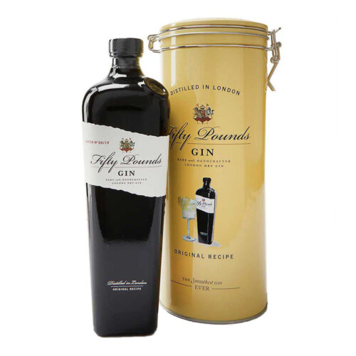Klasyczny-Angielski-Gin-Typu-London-Dry-Klasy-Premium-435-w-Ozdobnej-Puszce-Fifty-Pounds-Rare-Handcrafted-London-Dry-Gin-700ml