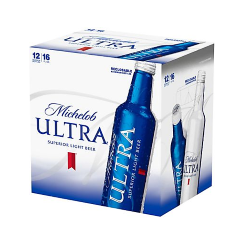 Michelob ULTRA Light Lager Reclosable Aluminum Bottles (16 oz x 12 ct)