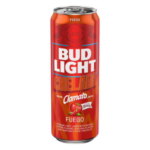 Bud Light Chelada Made Clamato Fuego Lager Can (25 oz)