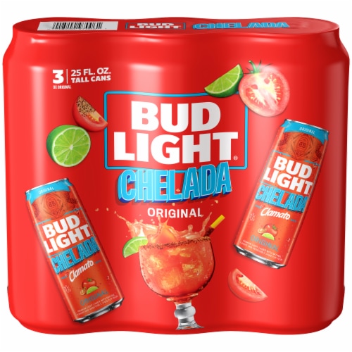 Bud Light Chelada Made Clamato Original Lager Tall Cans (25 oz x 3 ct)