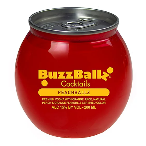 BuzzBallz Mixed Drink Cocktail Peachballz Can (200 ml)