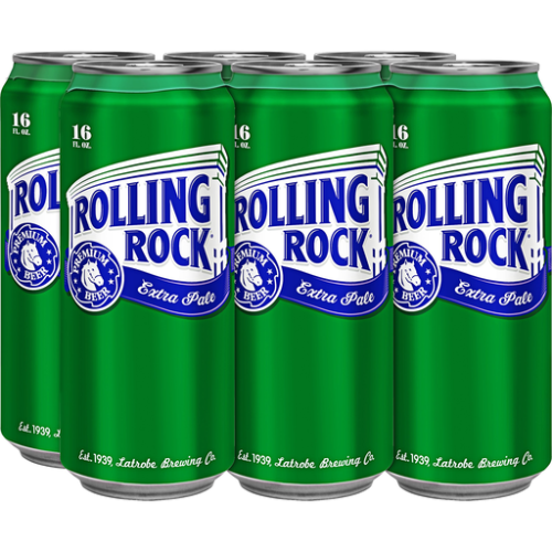 Rolling Rock Extra Pale Beer Cans (16 oz x 6 ct)