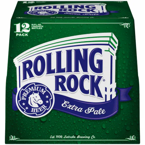 Rolling Rock Extra Pale Lager Bottles (12 oz x 12 ct)