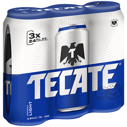 Tecate Light Mexican Lager Can (24 oz x 3 ct)